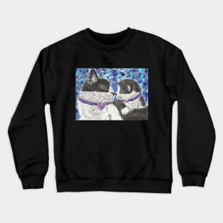 Mother and baby cat art Crewneck Sweatshirt